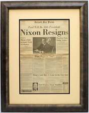 Framed The Detroit News Front Page: “Nixon Resigns” picture