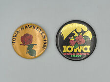 Vintage 1980's Lot of 2 Iowa Hawkeyes Pinbacks picture
