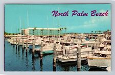 Palm Beach FL-Florida, Pier, Pleasure Boat Marina, Antique Vintage Postcard picture