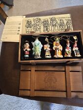 SET OF 6 THOMAS PACCONI A CHRISTMAS CAROL  GLASS ORNAMENTS IN WOODEN BOX picture