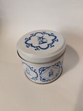 Vintage Dutch Windmill Cookie Tin Stroopwafels Blue and White Vintage tin picture