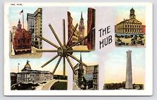 c1920s~The Hub~Multi-View~Landmarks~Boston Massachussetts MA~Vintage Postcard picture