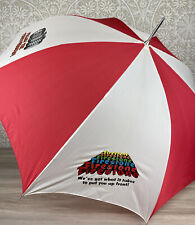 Vintage Firestone Tire Collectible Umbrella with Hooked Handle - Red White picture
