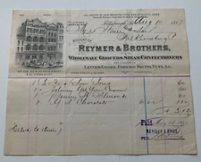 Vintage 1887 Pittsburgh PA Billhead Reymer & Brothers Grocer Steam Confectioners picture