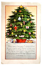 c.1922 Merry Christmas Beautiful Tree Postcard Candles Drum ball picture