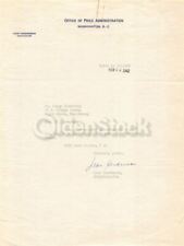 Leon Henderson WWII Pricing Czar under Roosevelt Autograph Signed Letter 1942 picture