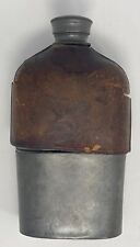 Antique 1860's Civil War Era Glass Leather Flask Surgeon Rare picture