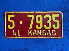 1941 Kansas License Plate # 7935 picture