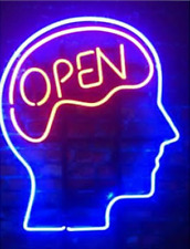 New Open Mind Blue Neon Sign Lamp Light 17