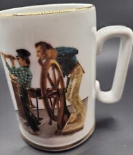 Vintage 1985 Norman Rockwell Riverboat Pilot Porcelain Tankard/Cup/Mug picture