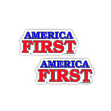 AMERICA FIRST Trump Republican Conservative Bumper Sticker Decal 2 pack 7.5