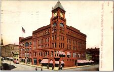 1911 Springfield Massachusetts Masonic Temple Building Vintage Postcard Masons picture