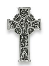 Irish Celtic Cross Stone Grey Saints Bible Scenes Christian Wall Hanging 10”x6” picture