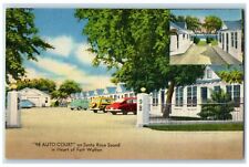 c1940 98 Auto Court Santa Rosa Sound Multi-View Fort Walton Florida FL Postcard picture