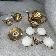 Vintage BAVARIA Germany Gold Porcelain Coffee or Tea Service Set picture