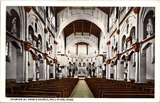 Interior, St. Anne's Church, Fall River, Massachusetts  Postcard Unp picture