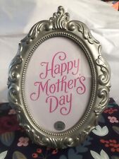 Vintage Mother's Day Silver Plated Self Standing Oval Photo Picture Frame picture
