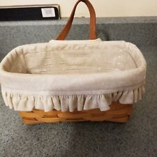 Vintage 1997 Medium Wall Hanging Basket W/Handle 9 x 5 x 5 With Insert/Protector picture