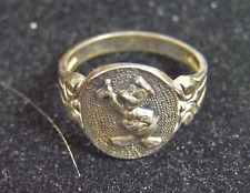 Rare 1940’s Ostby & Barton OB Sterling Silver Donald Duck Signet Ring WDP  (M) picture