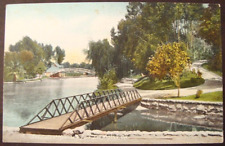 Los Angeles California c1910 Hollenbeck Park Lake, rustic bridges picture