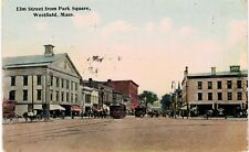 Westfield Elm Street From Park Square 1910 MA  picture