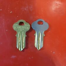 Lot of 2 RARE CHICAGO LOCK COMPANY CG6 KEY BLANK 1041N BUBBLE GUM MACHINE k73 picture