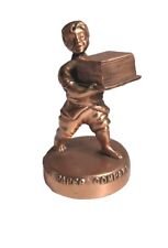 RARE Vintage  Curtis Paper Company Figural Heavy Copper Advertising Paperweight  picture