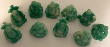 Set Of 10 Laughing Buddha Figurines jade VINTAGE picture