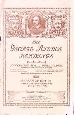 George Riddle Readings 1891 Association Hall Philadelphia Program Shakespeare picture