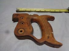 Decorated Antique Wooden Hand Saw Handle Only - 4 Bolt Holes picture