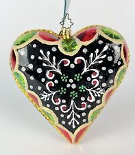 Radko 06 Filigree Heart Retired Glass Christmas Ornament 1012362 Poland NWT picture