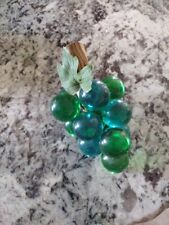 Vintage  Lucite Acrylic Green  13 Grapes Cluster On Driftwood  picture