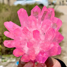 309G Newly discovered pink phantom quartz crystal cluster mineral sample picture