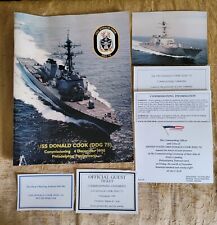USS Donald Cook DDG-75 1998 Commissioning Cruise Book with Ceremony Memorabilia  picture