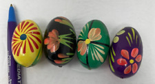 5 Vintage Decorative Easter Eggs Hand Painted Easter Egg Pysanki picture