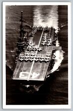 Postcard USS Coral Sea CV 43 Navy Aircraft Carrier Ship Military RPPC c 1956 picture