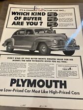 Vintage Plymouth Chrysler 1941 1942 Magazine Ad Advertisement WWII Detroit picture