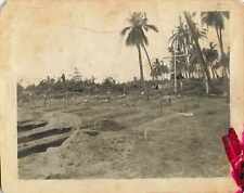 Vintage Snapshot Photo 2nd Marine Raider Cemetary Guadalcanal GUNG HO WW2 dark picture