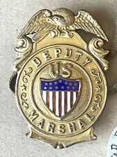Authentic Antique US Deputy Marshals Badge w/WW1 WWI Dog Tags picture