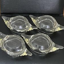 Set Of 4 Vintage GLASBAKE Clear Glass Dish Deviled Crab Imperial Baking Shells picture