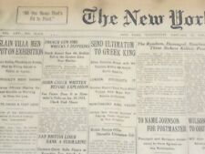 1916 JANUARY 19 NEW YORK TIMES - SEND ULTIMATUM TO GREEK KING - NT 9072 picture