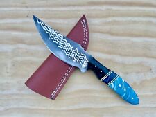 Beautiful Hand Forged Damascus Steel Hunting Knife, Epoxy Raisin Handle w/Sheath picture