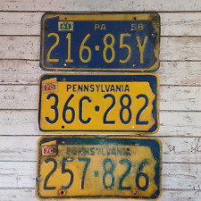Pennsylvania License Plates Lot Of 3 Vintage Plates 1970 1964 picture