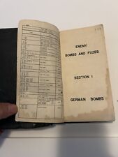 Military Literature “Enemy Bombs and Fuzes” WW11 Field Book picture