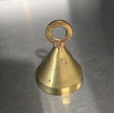 Vintage TINY SOLID BRASS HAND BELL Hand Etched 2