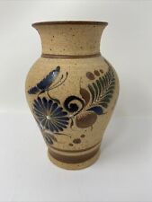 Mexico Gardiel Vase Sandstone Stoneware Pottery Butterfly & Flowers 6 3/4