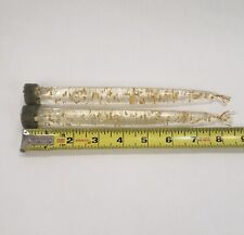 Set of 2 Vintage Clear Lucite Taper Candles with Gold Flecks 8