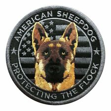 American Sheepdog USA Flag Protecting The Flock Patch (Iron on sew on -MTB47F) picture