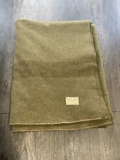Original WWI US ARMY Wool Field BLANKET Hinsdale Wool Mill USA Made Green Antiq picture