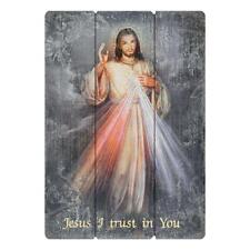 Wood Pallet Sign Large Format Divine Mercy 19x27 in Features full color artwork picture